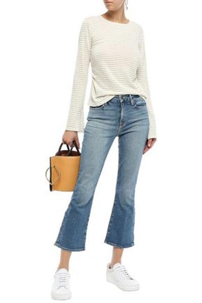 Frame Le Crop Mini Boot Faded High-rise Kick-flare Jeans In Mid Denim