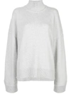 Rosetta Getty Oversized Turtleneck Sweater In Grey