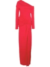 Prabal Gurung Off Shoulder Twist Waist Gown In Red