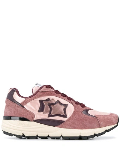 Atlantic Stars Mira Techno-fabric And Leather Sneakers In Pink