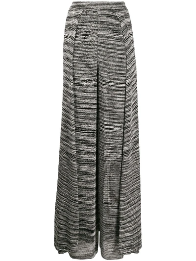 Missoni Striped Wide-leg Trousers In Schwarz