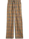 BURBERRY VINTAGE CHECK SATIN TRIM TROUSERS