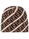 Fendi Ff Motif Beanie In Braun