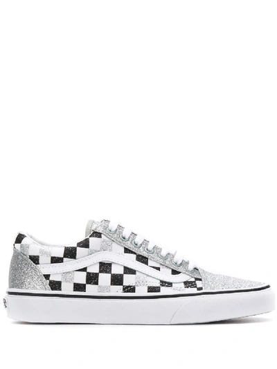 Vans Old Skool Glitter Checkered Trainers In White