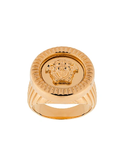 Versace Medusa Signet Ring In Gold