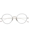 Thom Browne Round-frame Eye Glasses In Silver
