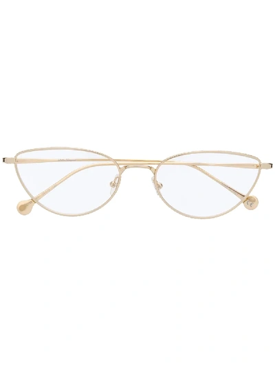 Ferragamo Cat Eye Glasses In Gold