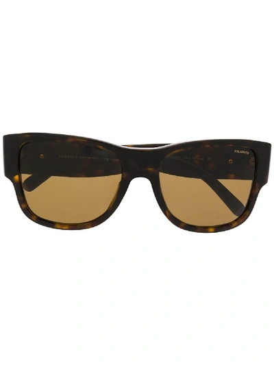Versace Polarized Sunglasses In Braun