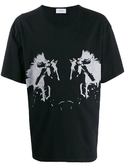 Rhude Horse Print T-shirt In Black