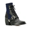 CHLOÉ RYLEE SOCK ANKLE BOOTS BLACK,CHC19W249H4001