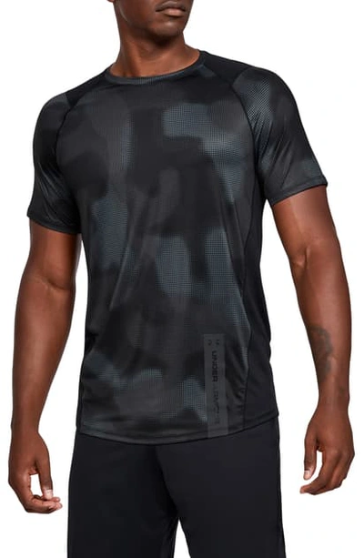 Under Armour Men's Heatgear Printed Training T-shirt In Black/ Pitch Grey