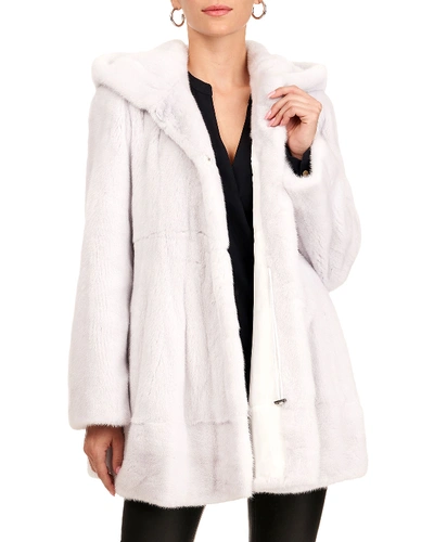 Gorski Mink Fur Jacket W/ Skirt Bottom In White