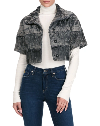 Gorski Lamb Fur Bolero Jacket In Gray