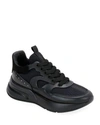 Alexander Mcqueen Oversized Runner Low-top Sneakers In Black/silver