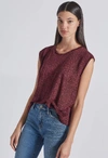 CURRENT ELLIOTT THE JAX MUSCLE LINEN TEE,19-5-005809-TS01037_BURGUNDY LEOPAR