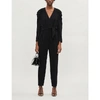 BA&SH SHERAZAD RUCHED-SHOULDER CREPE JUMPSUIT