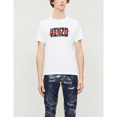 Kenzo Logo-print Cotton-jersey T-shirt In White