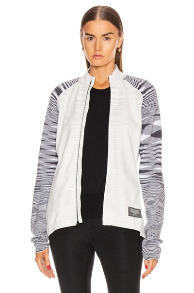 Adidas By Missoni Phx Jacket In White & Black & Dark Grey