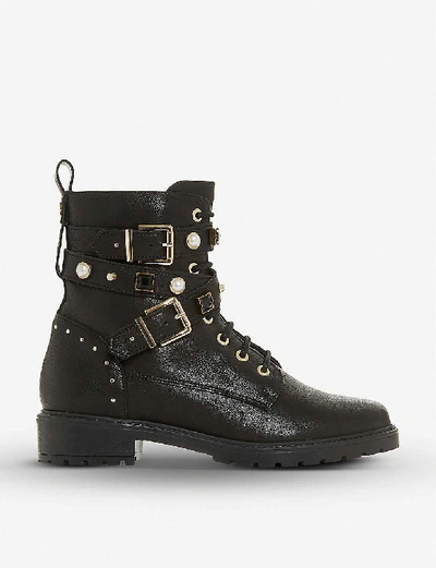 Dune Popular Leather Ankle Boots In Black-leather
