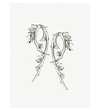 SHAUN LEANE CHERRY BLOSSOM HOOK PEARL, DIAMOND AND STERLING SILVER EARRINGS,970-10179-CB041SSWHEOS