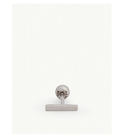 Astrid & Miyu Simple 18ct Gold-plated Barbell Earrings In Silver