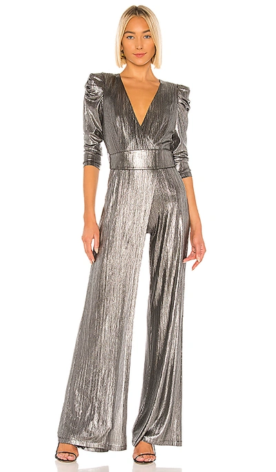 Retroféte Retrofete Monroe Jumpsuit In Metallic Silver. In Gunmetal