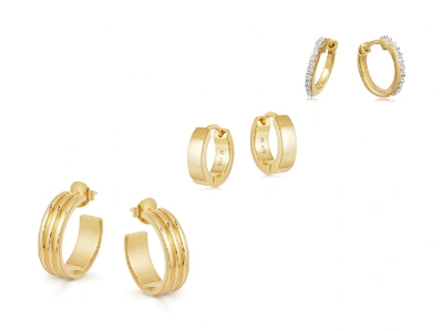 Missoma Mini Hoop Trio Earring Set 18ct Gold Plated Vermeil