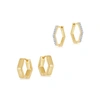 MISSOMA HEX HUGGIE EARRING SET 18CT GOLD PLATED VERMEIL,SET E15