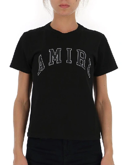 Amiri Logo Printed Cotton Jersey T-shirt In Black