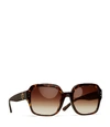 Tory Burch Reva 56mm Square Sunglasses - Dark Tortoise Gradient In Dk Tortoise