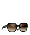 Tory Burch Oversized Square Logo Sunglasses In Black