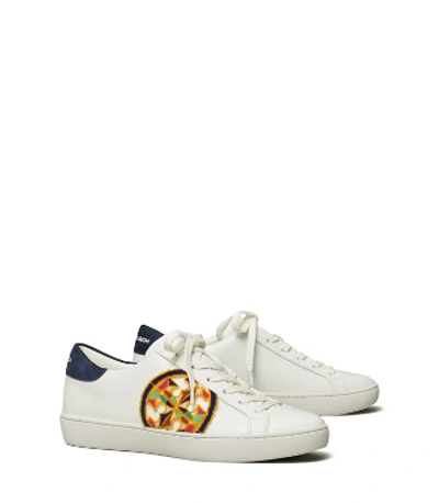 Tory Burch T-logo Fil Coupe Sneakers In White/navy Multi