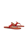 Tory Burch Miller Metal-logo Sandals, Leather In Canyon Orange / Gold