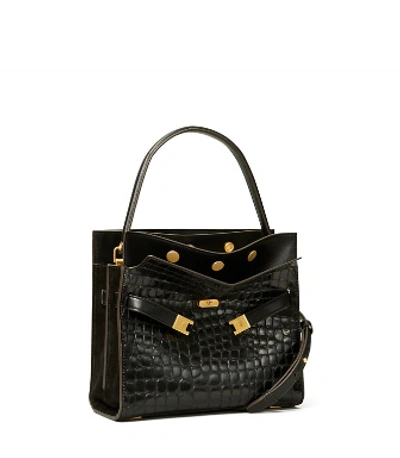 Tory Burch Lee Radziwill Small Double Bag In Black