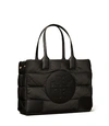 Tory Burch Ella Mini Puffer Tote In Black