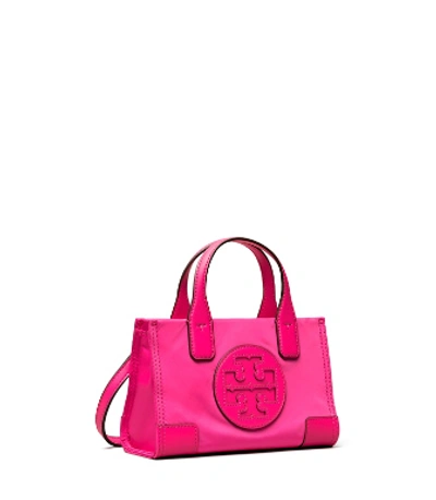 Tory Burch Ella Micro Tote Bag In Fuchsia,pink