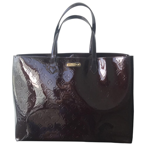 Pre-Owned Louis Vuitton Wilshire Burgundy Patent Leather Handbag | ModeSens