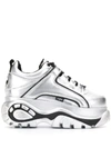 Buffalo Low-top Platform Trainers In Silver