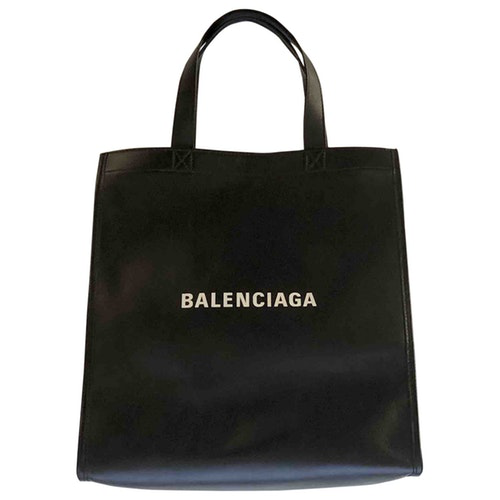 Pre-Owned Balenciaga Market Shopper Black Leather Handbag | ModeSens