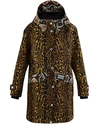 Burberry Hooded Animal-print Shell Coat In Honey