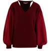 VALENTINO JUMPER WITH VOLUMINOUS FABRIC SLEEVES,VAL687ZFRED