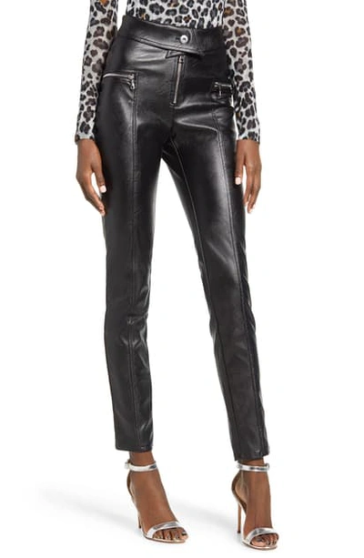 Tiger Mist Highlight Faux Leather Pants In Black