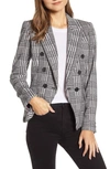 TOMMY HILFIGER HOUNDSTOOTH CHECK DOUBLE BREASTED COTTON BLEND JACKET,T9JCP715