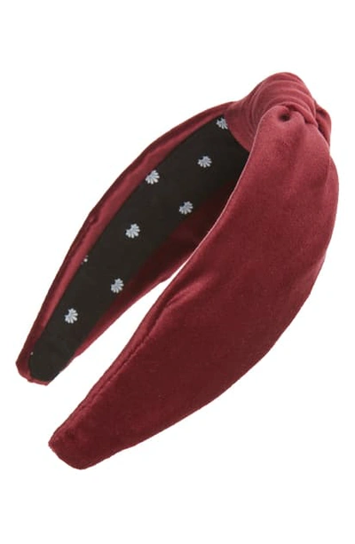 Lele Sadoughi Velvet Knotted Headband In Garnet