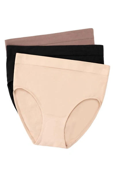 WACOAL B SMOOTH ASSORTED 3-PACK HIGH CUT BRIEFS,870275