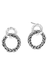 JOHN HARDY CLASSIC CHAIN HAMMERED STERLING SILVER EARRINGS,EB90580