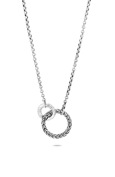 JOHN HARDY CLASSIC CHAIN HAMMERED RING PENDANT NECKLACE,NB90579X16-18
