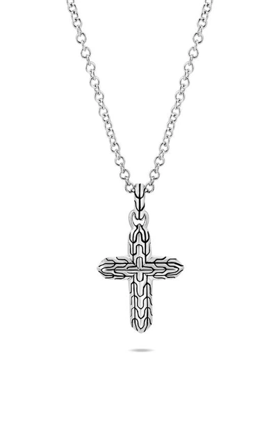 John Hardy Classic Chain Cross Pendant Necklace In Silver