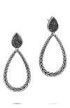 John Hardy Sterling Silver Classic Chain Drop Earrings With Black Sapphire & Black Spinel In Silver