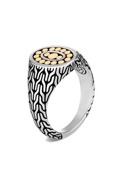 John Hardy Classic Chain Signet Ring In Multicolor